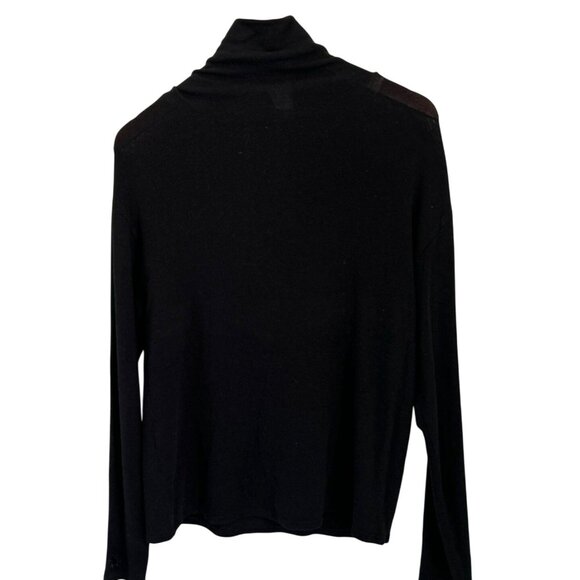 Reformation Jeans Reid Black Turtleneck Long Sleeve Top Oversized Light Size XSm - Picture 6 of 8